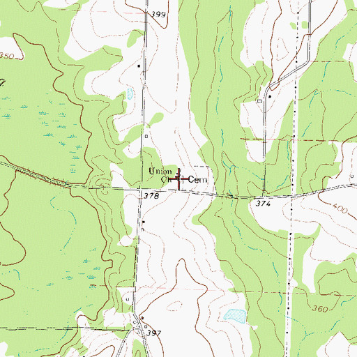 Topographic Map of Union Church, GA