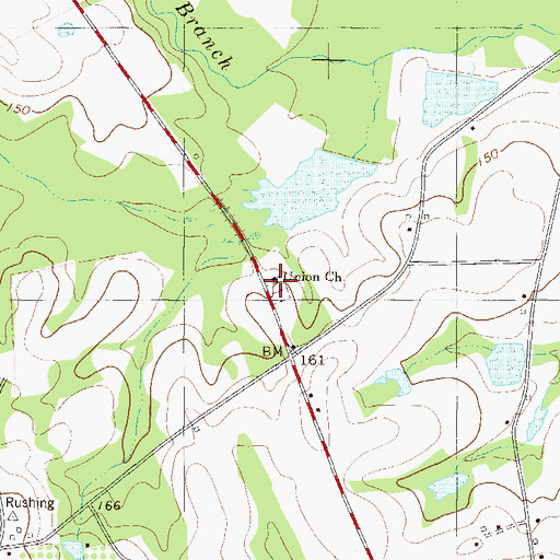 Topographic Map of Union Church, GA