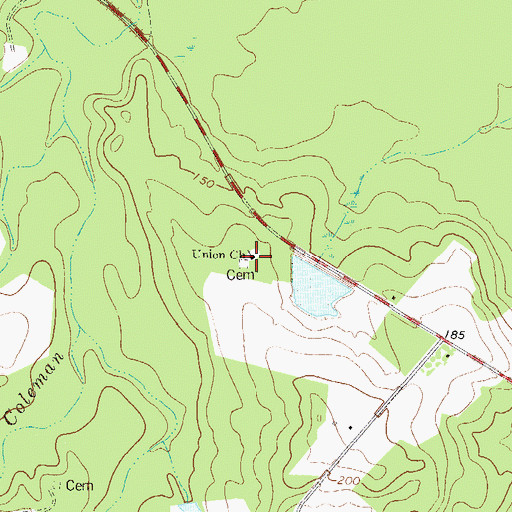 Topographic Map of Union Church, GA
