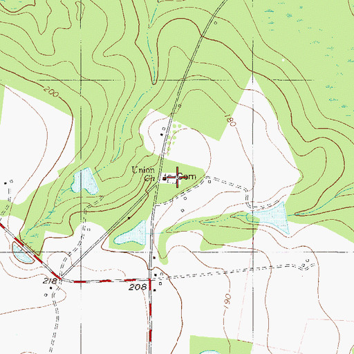 Topographic Map of Union Church, GA