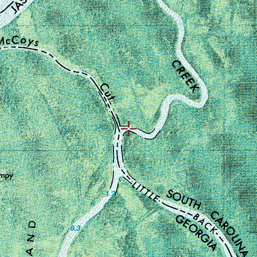 Topographic Map of Union Creek, GA
