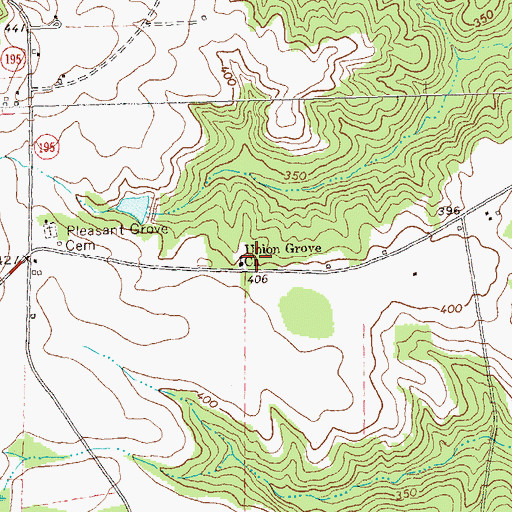 Topographic Map of Union Grove Church, GA