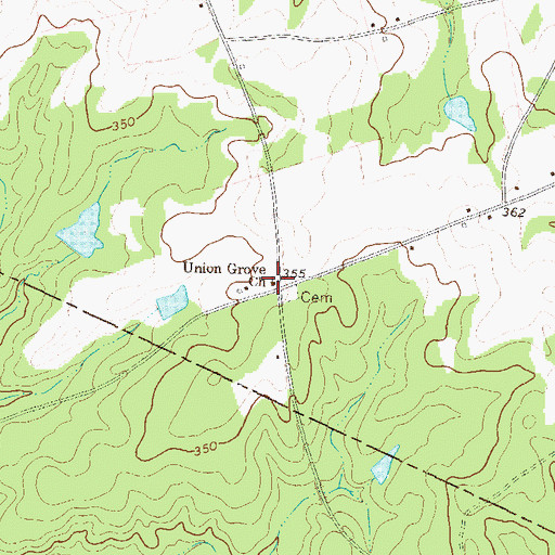 Topographic Map of Union Grove Church, GA