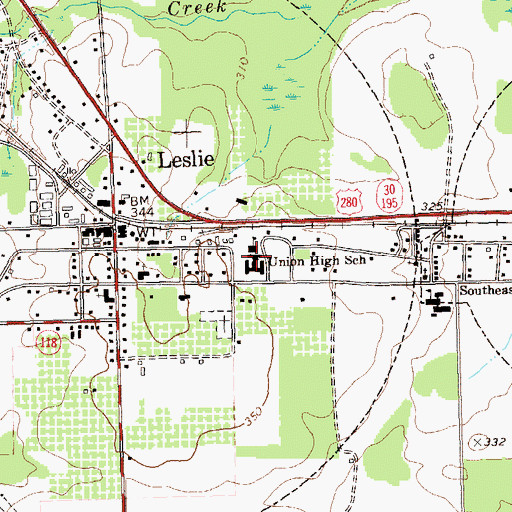 Topographic Map of Union High School, GA