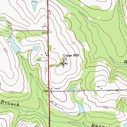 Topographic Map of Union Hill Church, GA