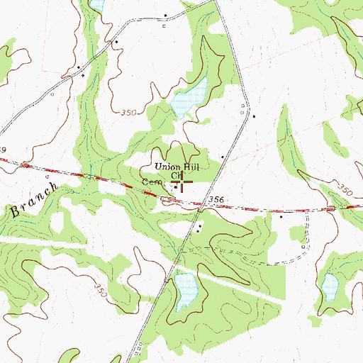 Topographic Map of Union Hill Church, GA
