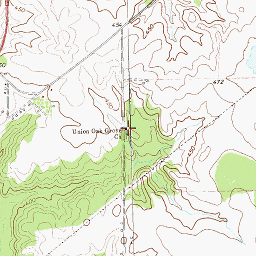 Topographic Map of Union Oak Grove Church, GA