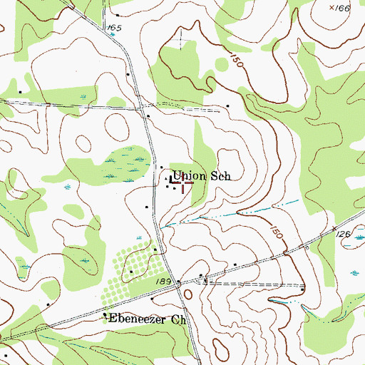 Topographic Map of Union School, GA