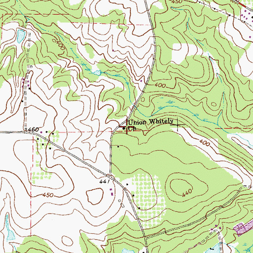 Topographic Map of Union Whitely Church, GA