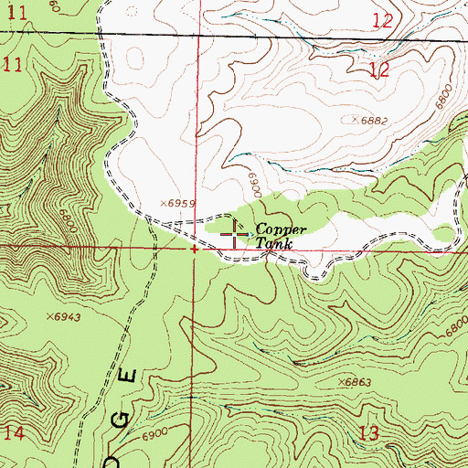 Topographic Map of Copper Tank, AZ