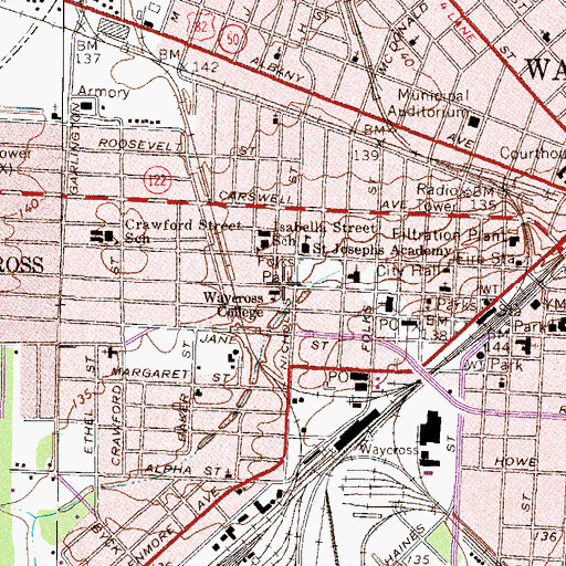 Topographic Map of University of Georgia, GA