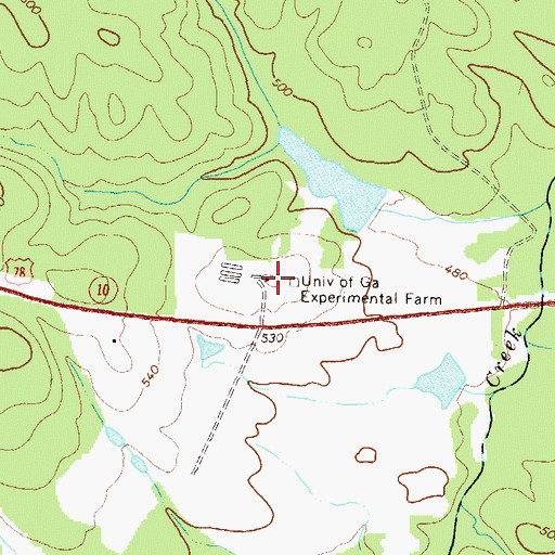 Topographic Map of University of Georgia Experimental Farm, GA