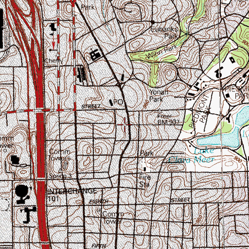 Topographic Map of University School, GA