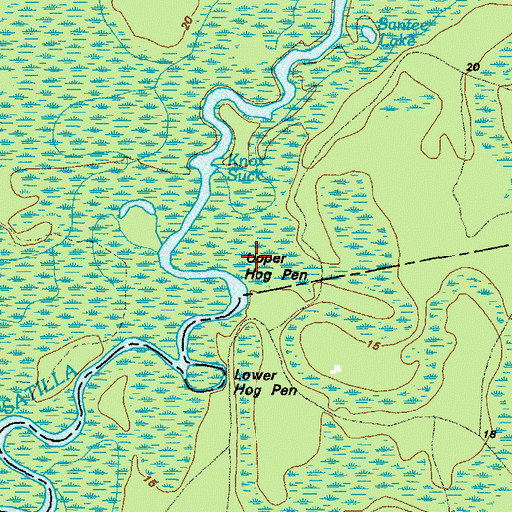 Topographic Map of Upper Hog Pen, GA