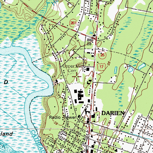 Topographic Map of Upper Mill Cemetery, GA