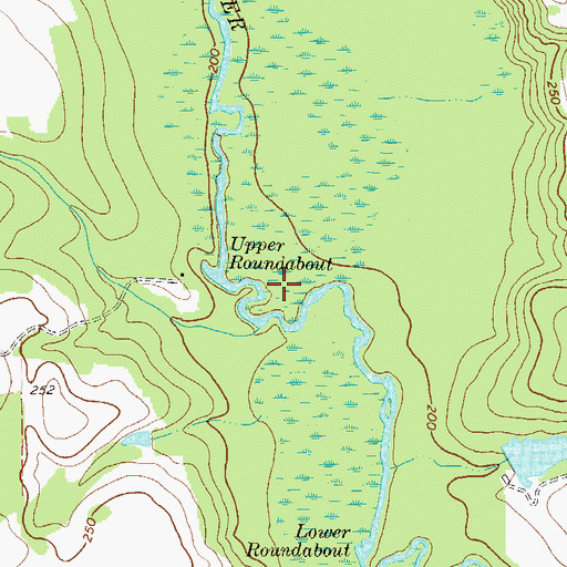 Topographic Map of Upper Roundabout, GA