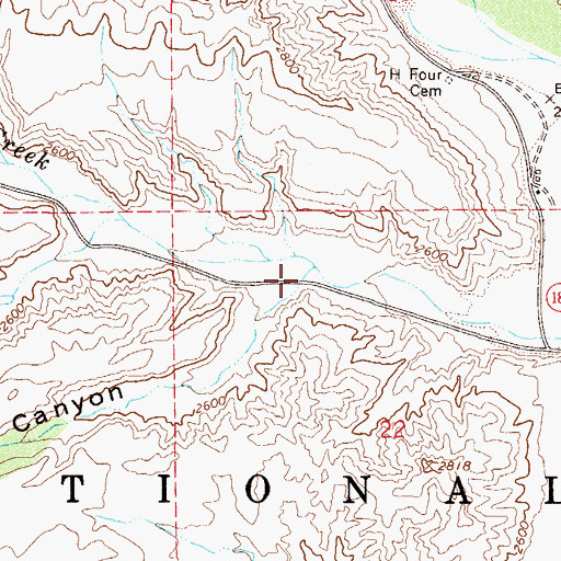Topographic Map of Oak Spring Canyon, AZ