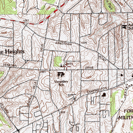 Topographic Map of Temple of Christ Pentecostal Church, GA