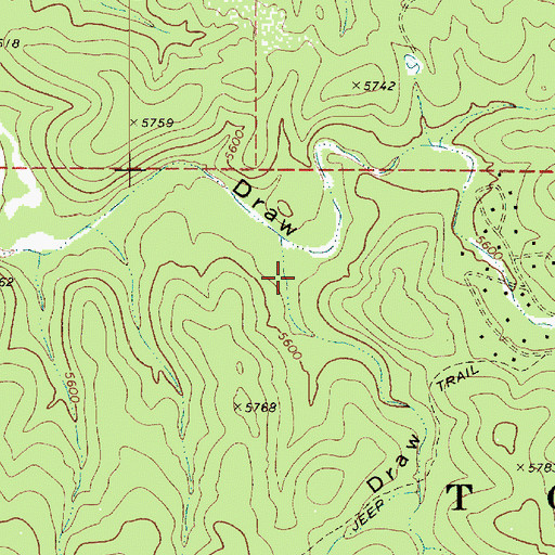 Topographic Map of Oak Spring Draw, AZ