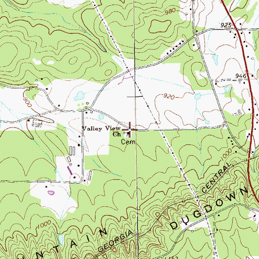 Topographic Map of Valley View Church, GA