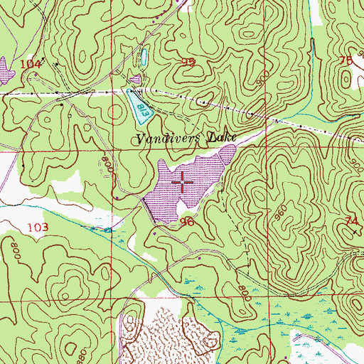 Topographic Map of Vandivers Lake, GA