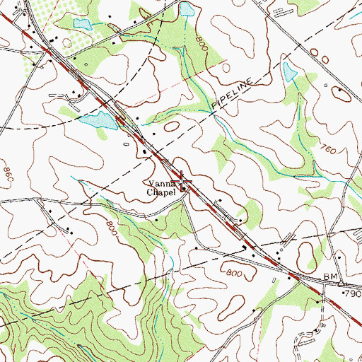 Topographic Map of Vanna Chapel, GA