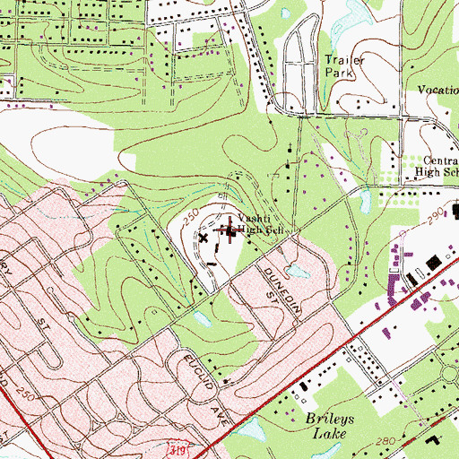 Topographic Map of Vashti High School, GA