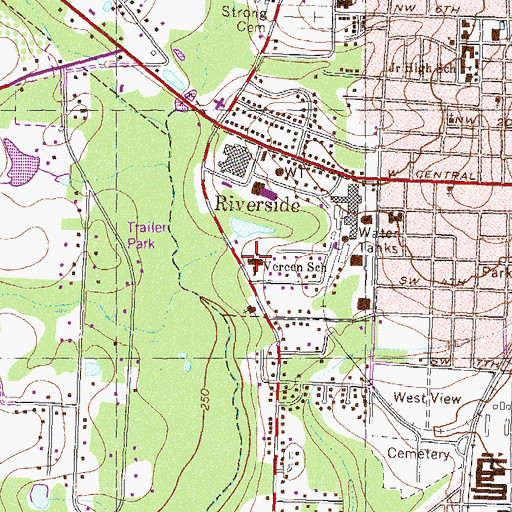 Topographic Map of Vereen School, GA