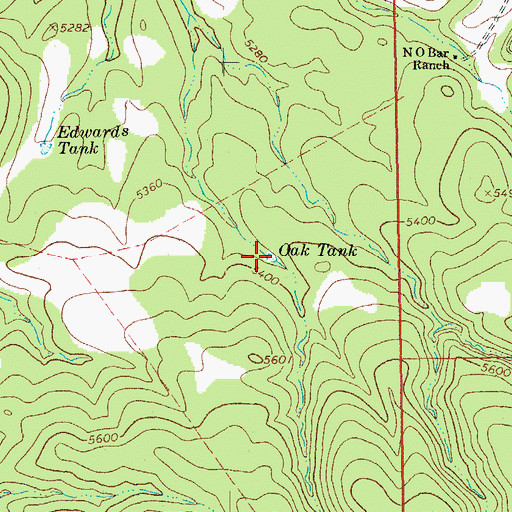 Topographic Map of Oak Tank, AZ