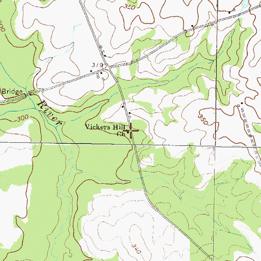 Topographic Map of Vickers Hill Church, GA