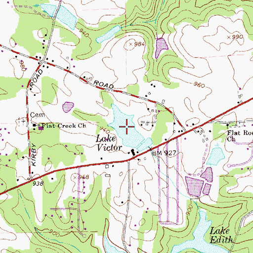 Topographic Map of Lake Victor, GA