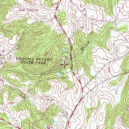 Topographic Map of Victoria Bryant State Park, GA