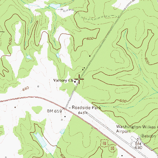 Topographic Map of Victory Church, GA
