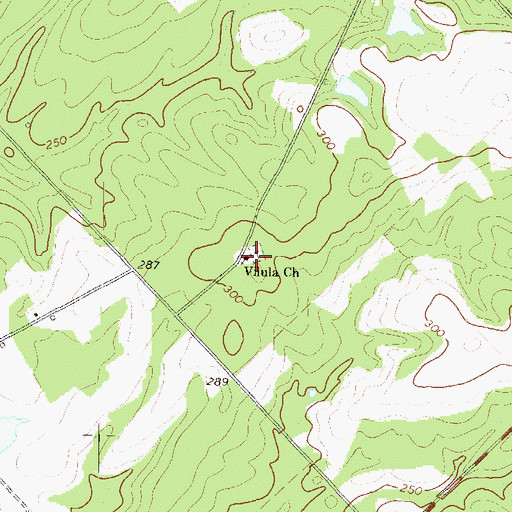 Topographic Map of Vilula Church, GA