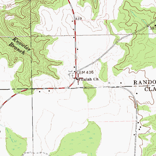 Topographic Map of Vilulah Church, GA