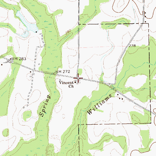 Topographic Map of Vincent Church, GA