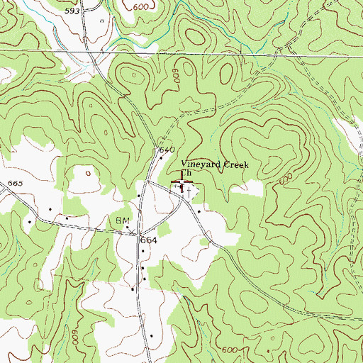 Topographic Map of Vineyard Creek Church, GA