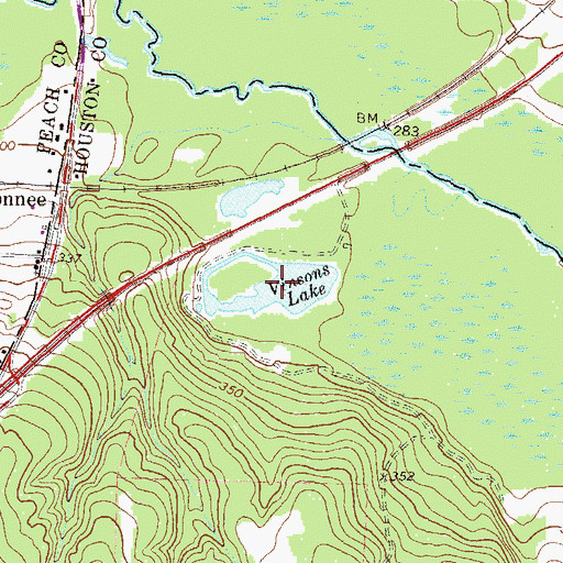 Topographic Map of Vinsons Lake, GA