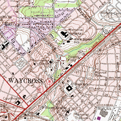 Topographic Map of Voight Field, GA