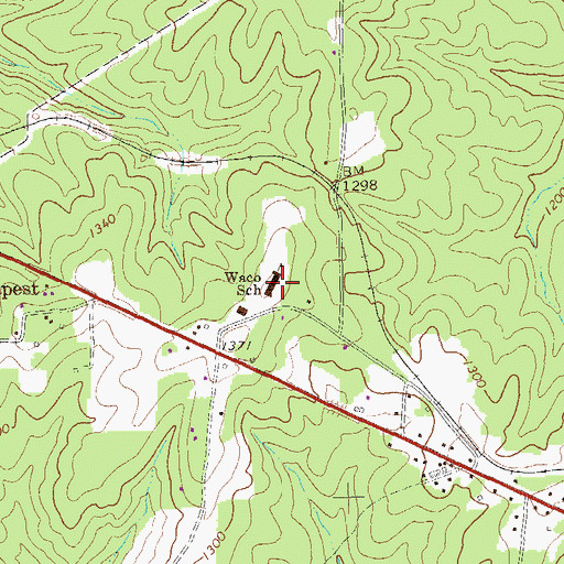 Topographic Map of Waco School, GA
