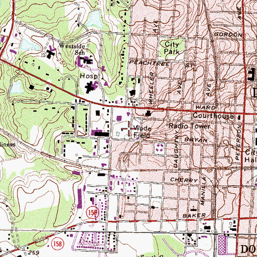 Topographic Map of Wade Field, GA