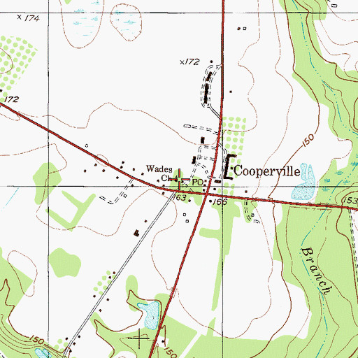 Topographic Map of Wades Church, GA