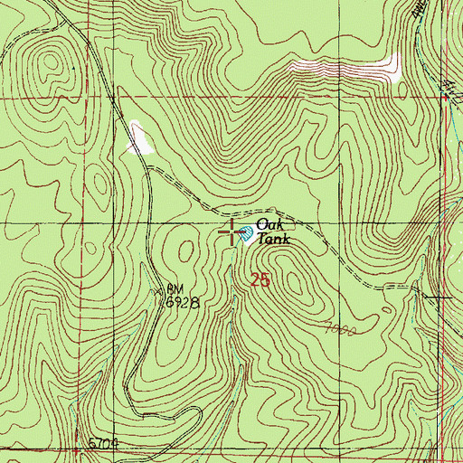 Topographic Map of Oak Tank, AZ