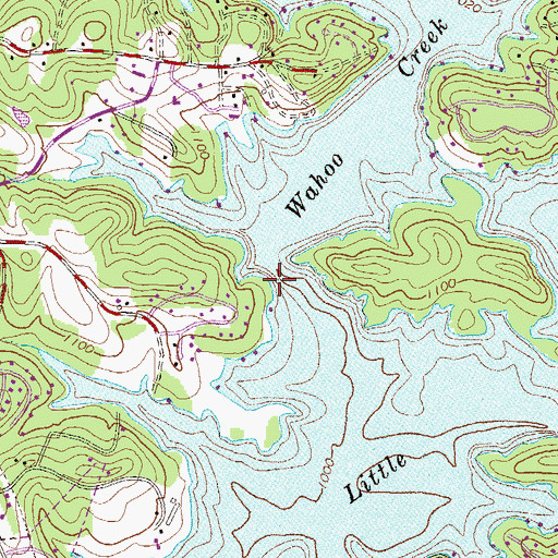 Topographic Map of Wahoo Creek, GA