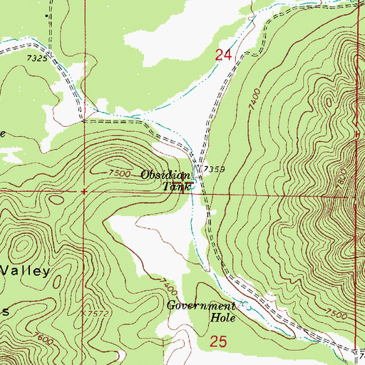 Topographic Map of Obsidian Tank, AZ