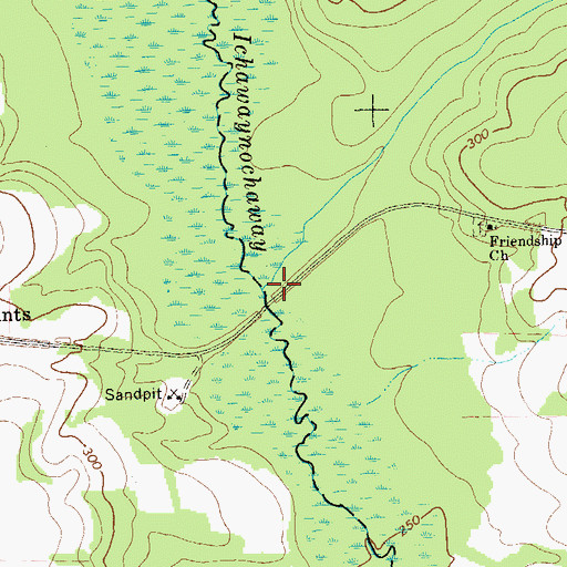 Topographic Map of Walk-Ikey Creek, GA