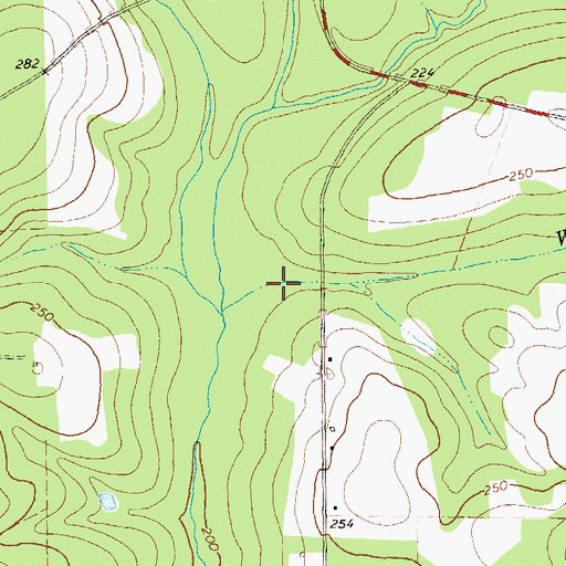 Topographic Map of Walker Branch, GA