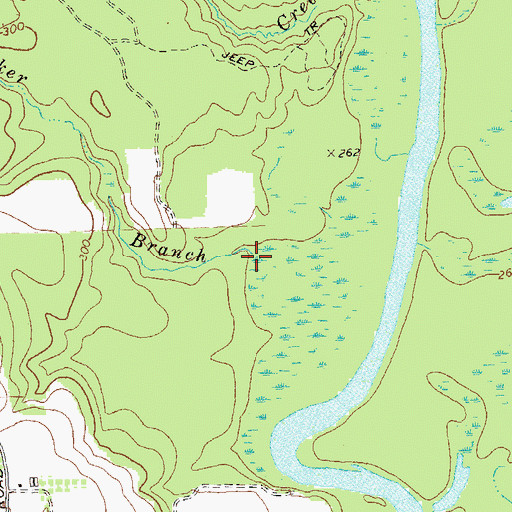 Topographic Map of Walker Branch, GA