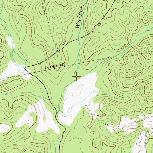 Topographic Map of Walker Branch, GA