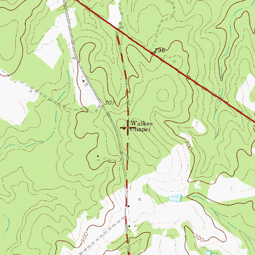 Topographic Map of Walker Chapel, GA